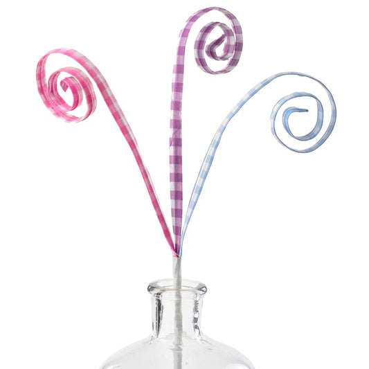 18" Check Fabric Coil  Pastel Spray: Blue, Purple, Pink